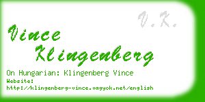 vince klingenberg business card